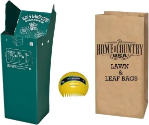 Leaf and Lawn Chute, 5 Paper Bags (30 Gallon), and Leaf Scoop Hand Rakes