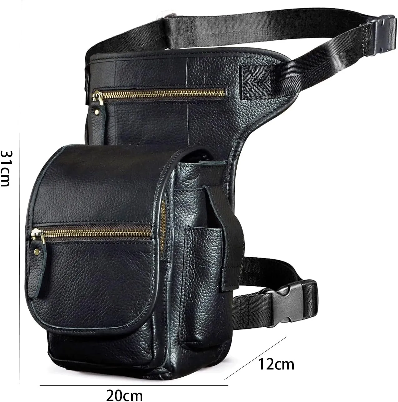 Leather Drop Leg Bag, Multi-Purpose Outdoor Hip Bag with Adjustable Shoulder Straps, for Outdoor, Travel, Camping Pouches(Yellow)