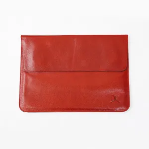 Leather Laptop Sleeve - Red