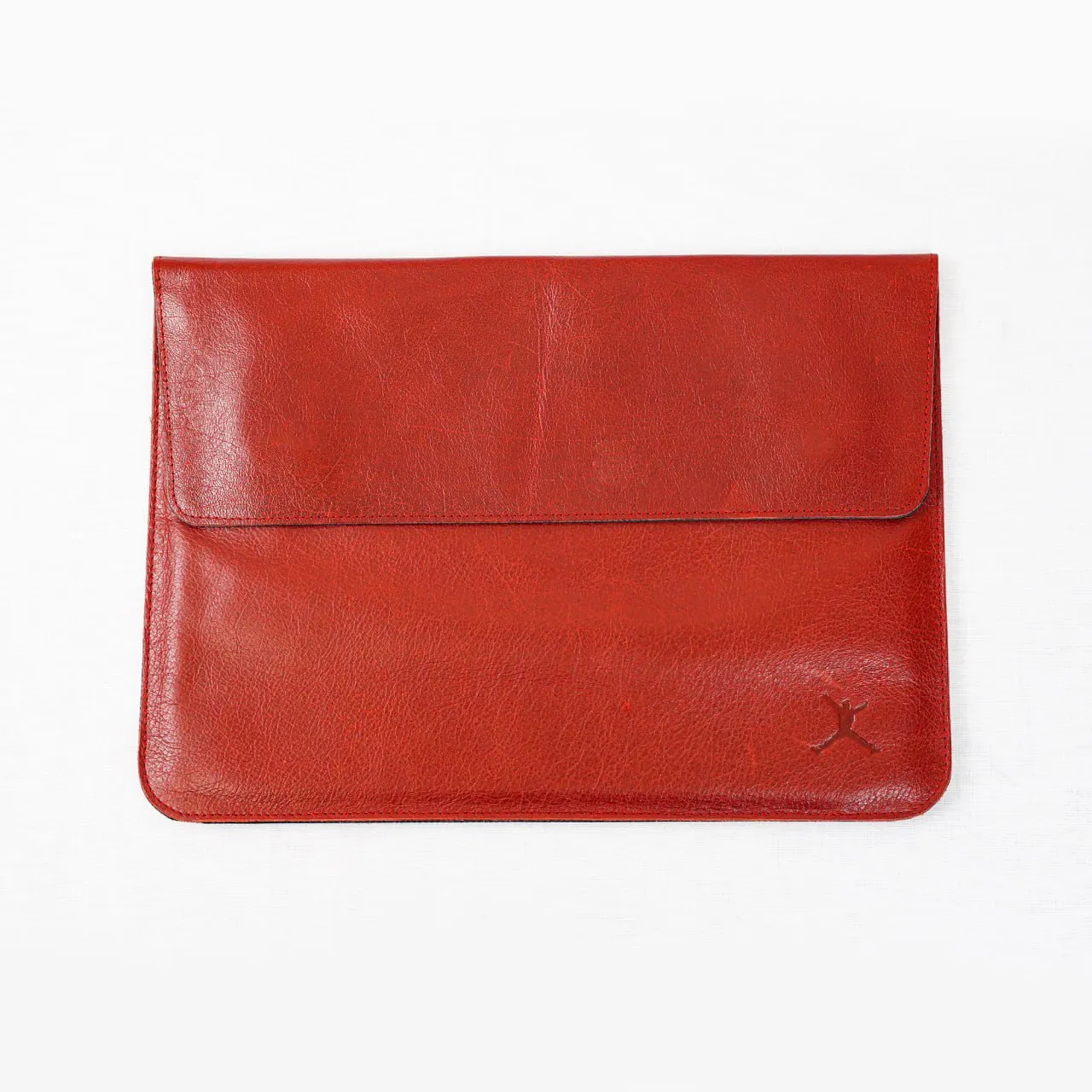 Leather Laptop Sleeve - Red