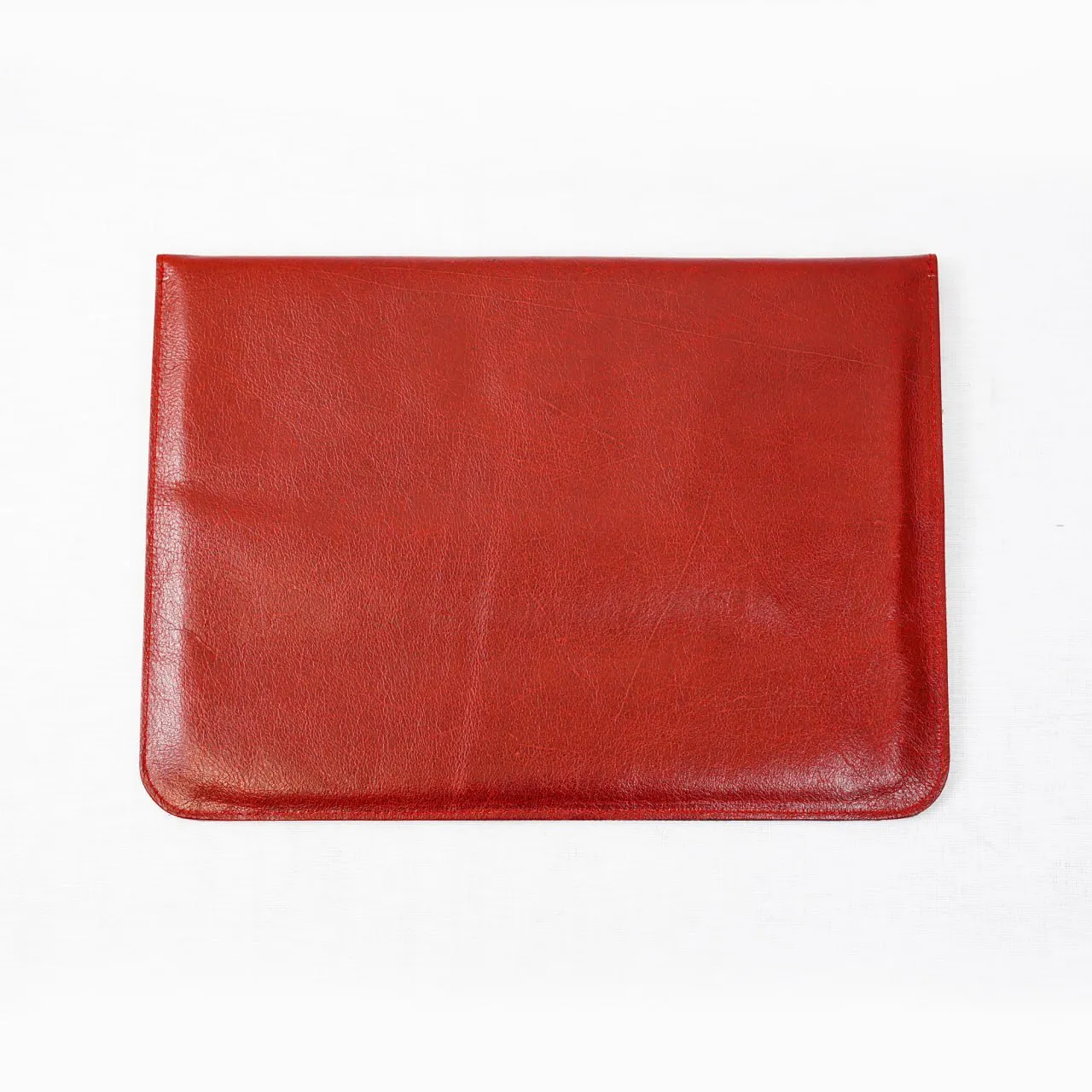 Leather Laptop Sleeve - Red
