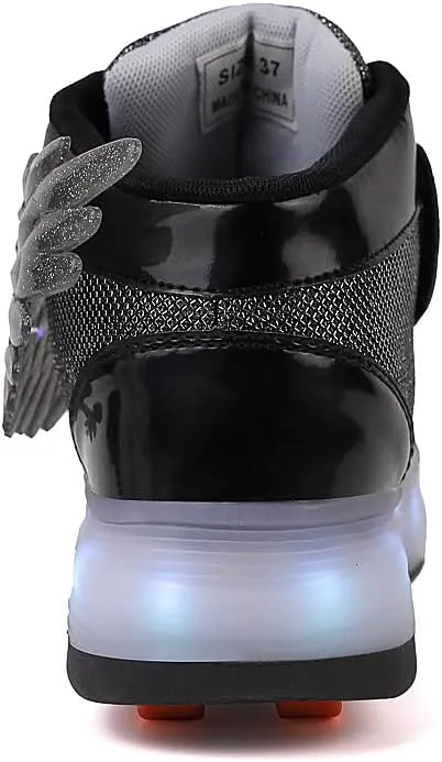 LED Roller Skate Shoes for Kids - Boys Girls Light Up Sneakers with Wheels Indoor/Outdoor Sliding Play