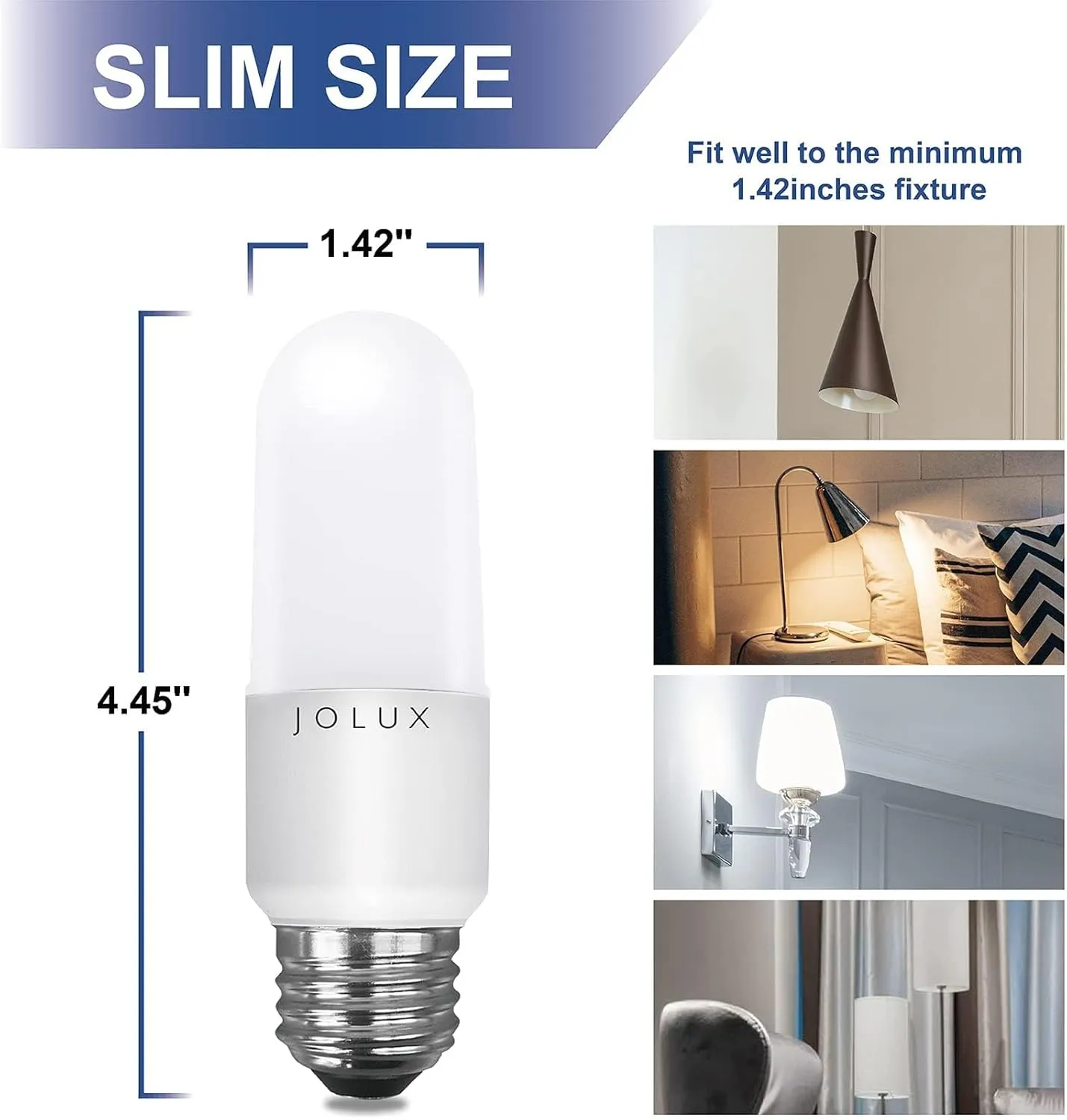 LED Stick Light Bulbs Dimmable,led Bulbs 60 watt Equivalent,2700K(Soft White) led Enclosed Fixture Rated, 8.5 Watt 800 Lumen,Standard Medium Screw Base,E26 led Bulb Narrow,6 Pack……