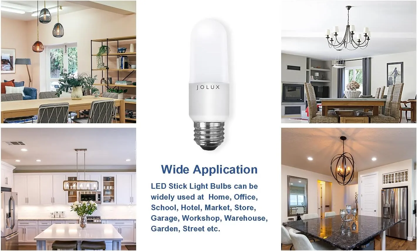 LED Stick Light Bulbs, Enclosed Fixture Rated, 60W Equivalent, 3000K Warm White,800 Lumen,Medium Screw Base E26 led Bulbs,Non-Dimmable,6 Count (Pack of 1)…