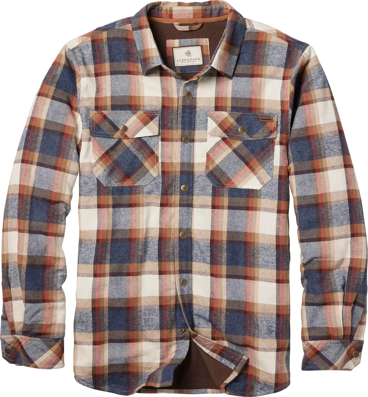 Legendary Whitetails Archer Flannel Thermal Lined Shirt Jacket for Men, Quilted Insulated Plaid Work Outerwear Coat