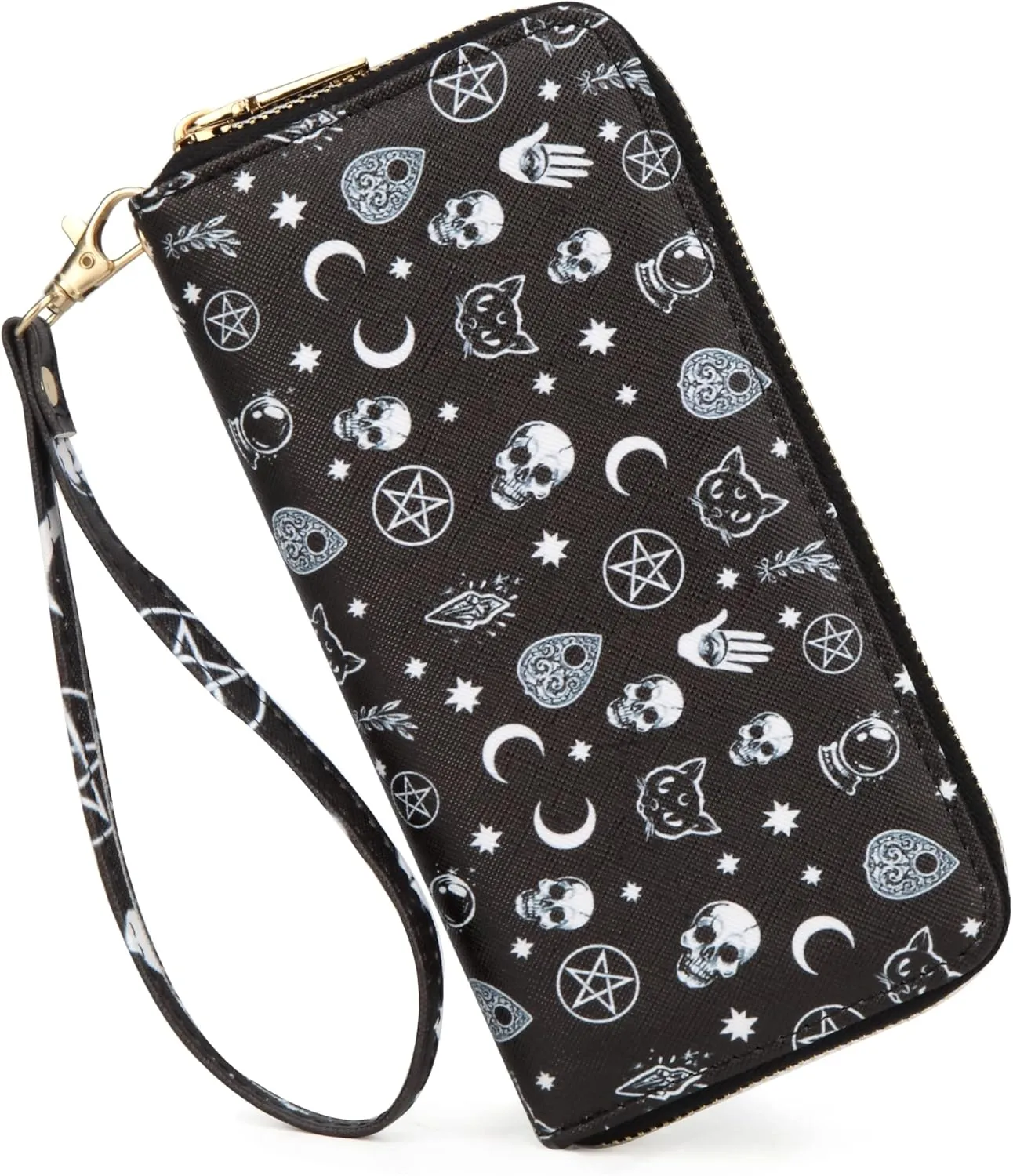 Leopard Print Wallet For Women Cheetah Wristlet Purse Zip Around Card Holder