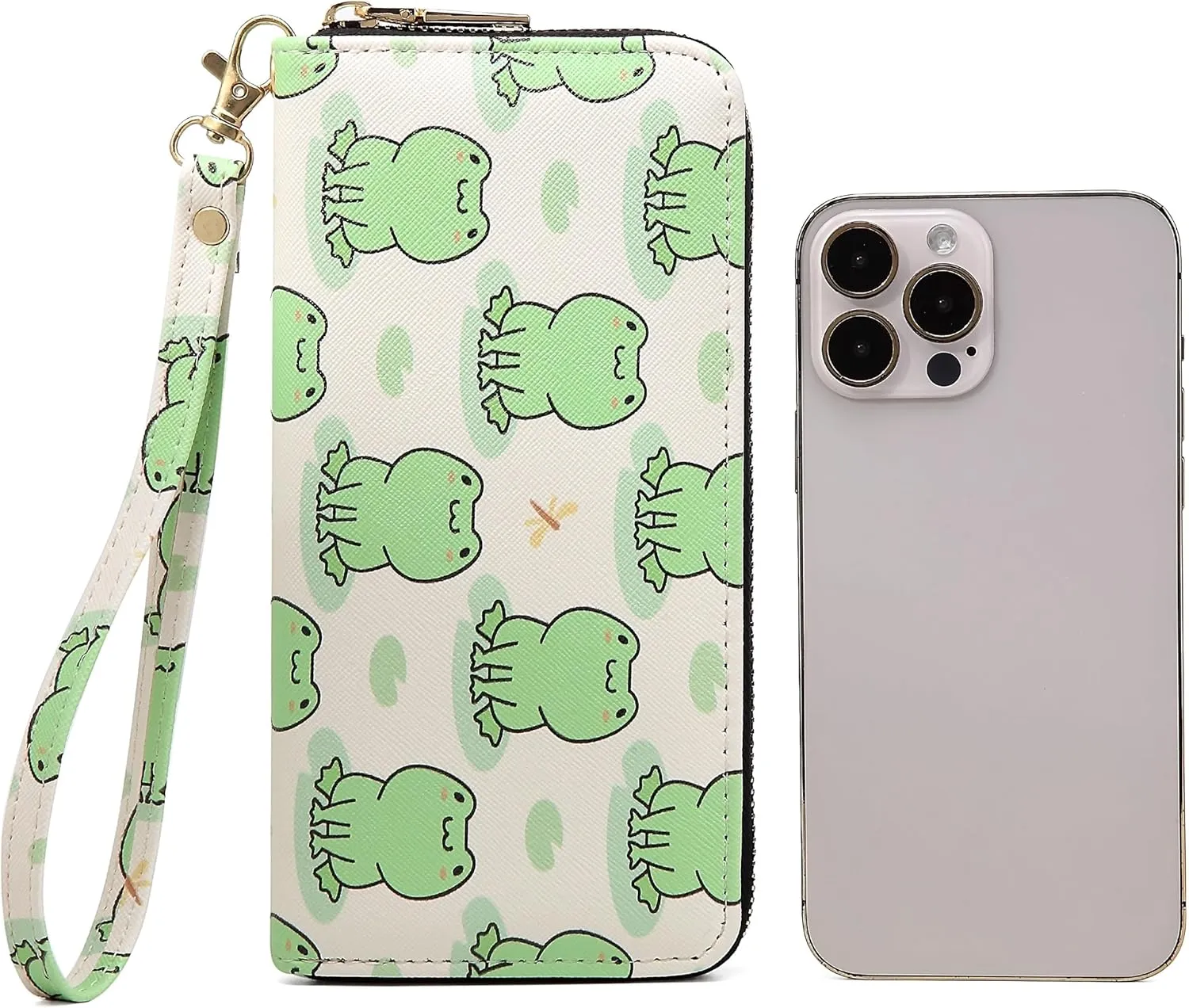 Leopard Print Wallet For Women Cheetah Wristlet Purse Zip Around Card Holder