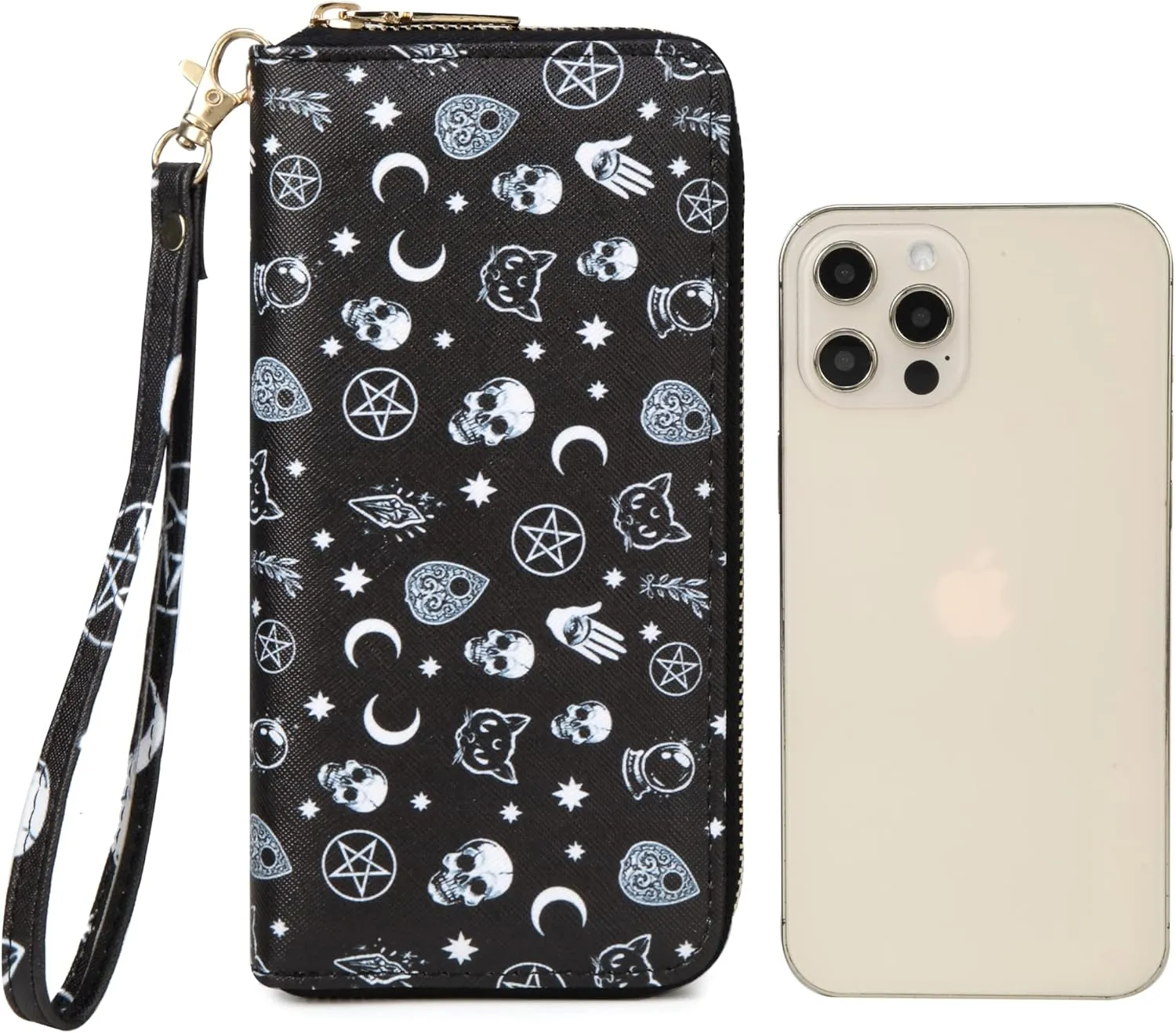Leopard Print Wallet For Women Cheetah Wristlet Purse Zip Around Card Holder