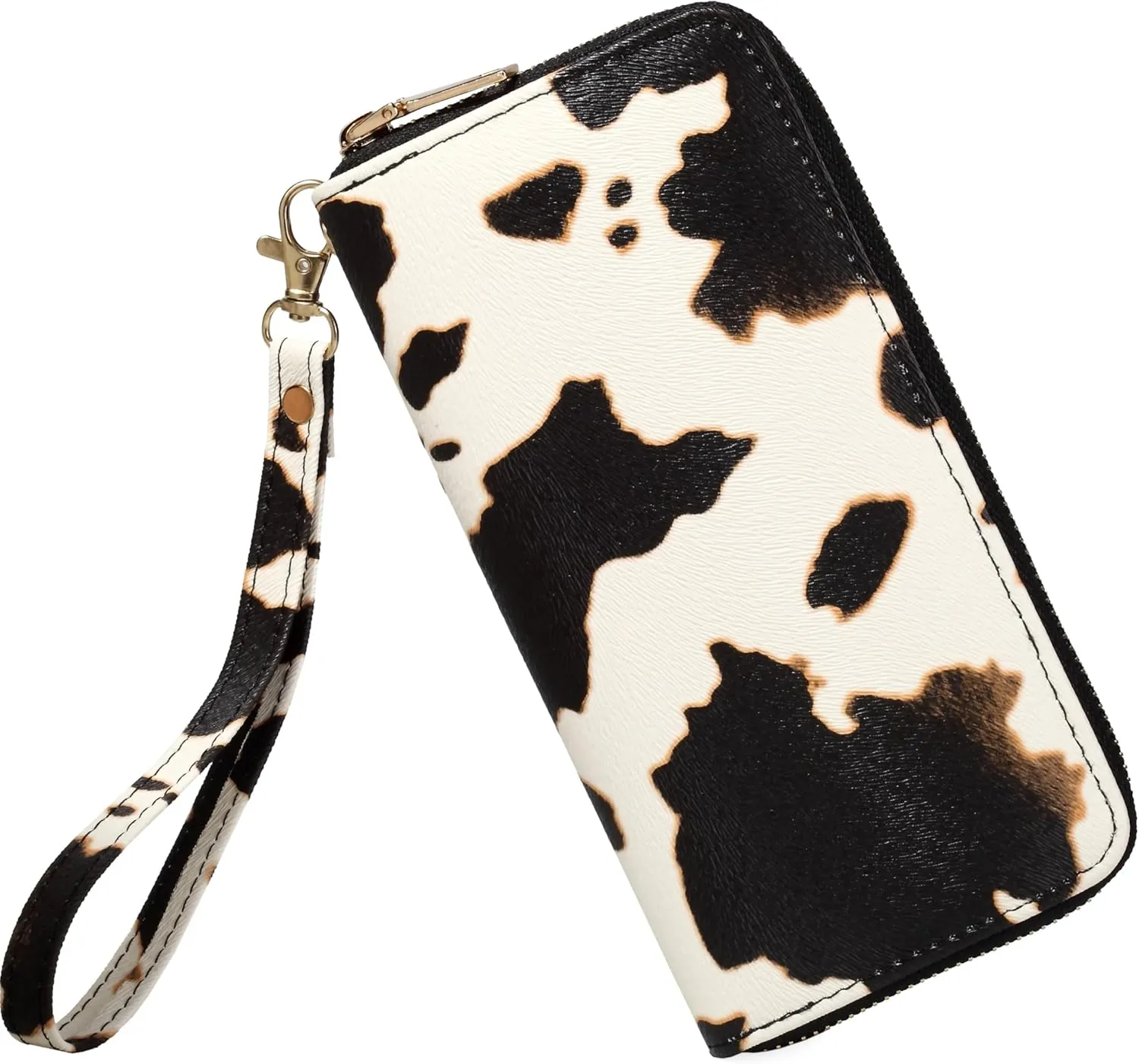 Leopard Print Wallet For Women Cheetah Wristlet Purse Zip Around Card Holder