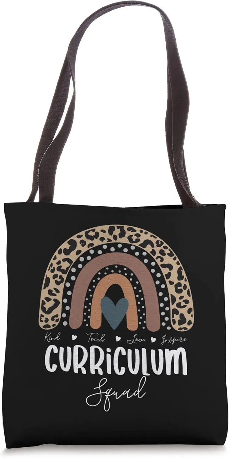 Leopard Rainbow Teacher Student, School curriculum Squad Tote Bag