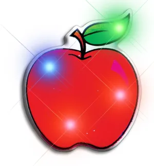 Light Up Red Apple Flashing Blinking LED Body Light Lapel Pins (5-Pack)