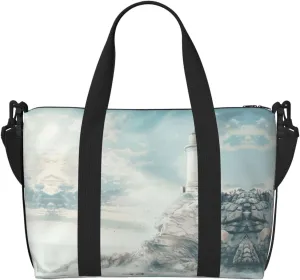 Lighthouse Backdrop Print Versatile Gym Sports Bag,Companion For Your Journeys And Fitness Routines
