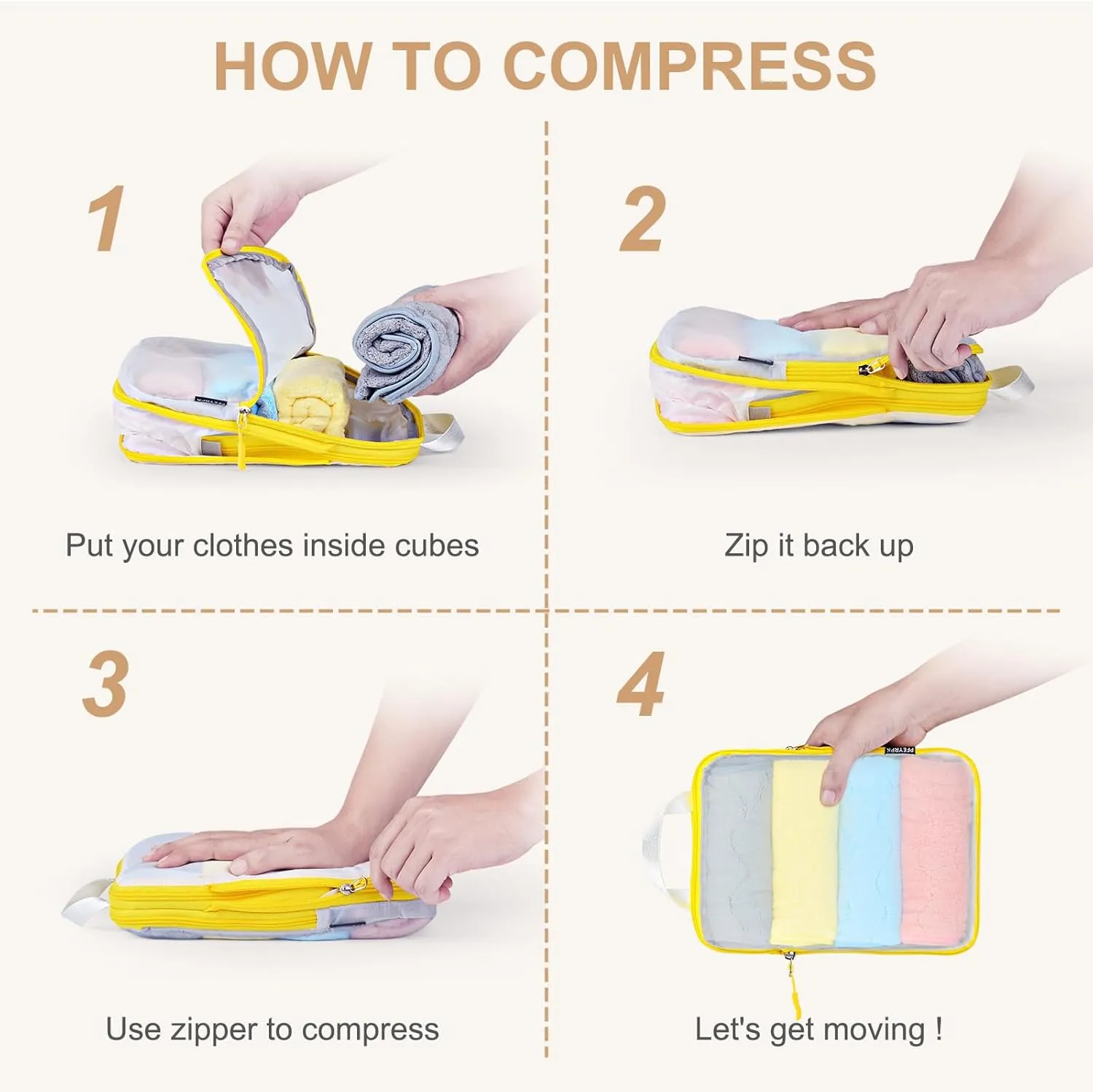 Lightweight Compression Packing Cubes for Suitcases, Compressible Expandable Travel Packing Organizer with Clear Toiletries and Backpack Bag, Travel Essentials for Carry on Luggage 7 Set