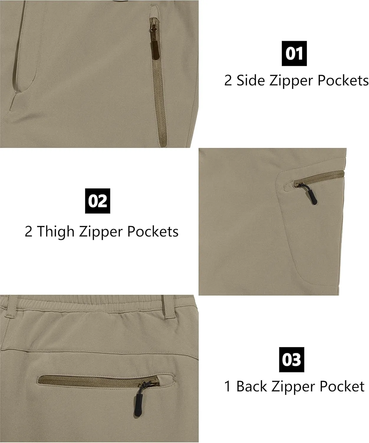 Little Donkey Andy Men's Hiking Snow Pants, Fleece Lined Ski Pants Softshell Pants Windproof& Water Resistant