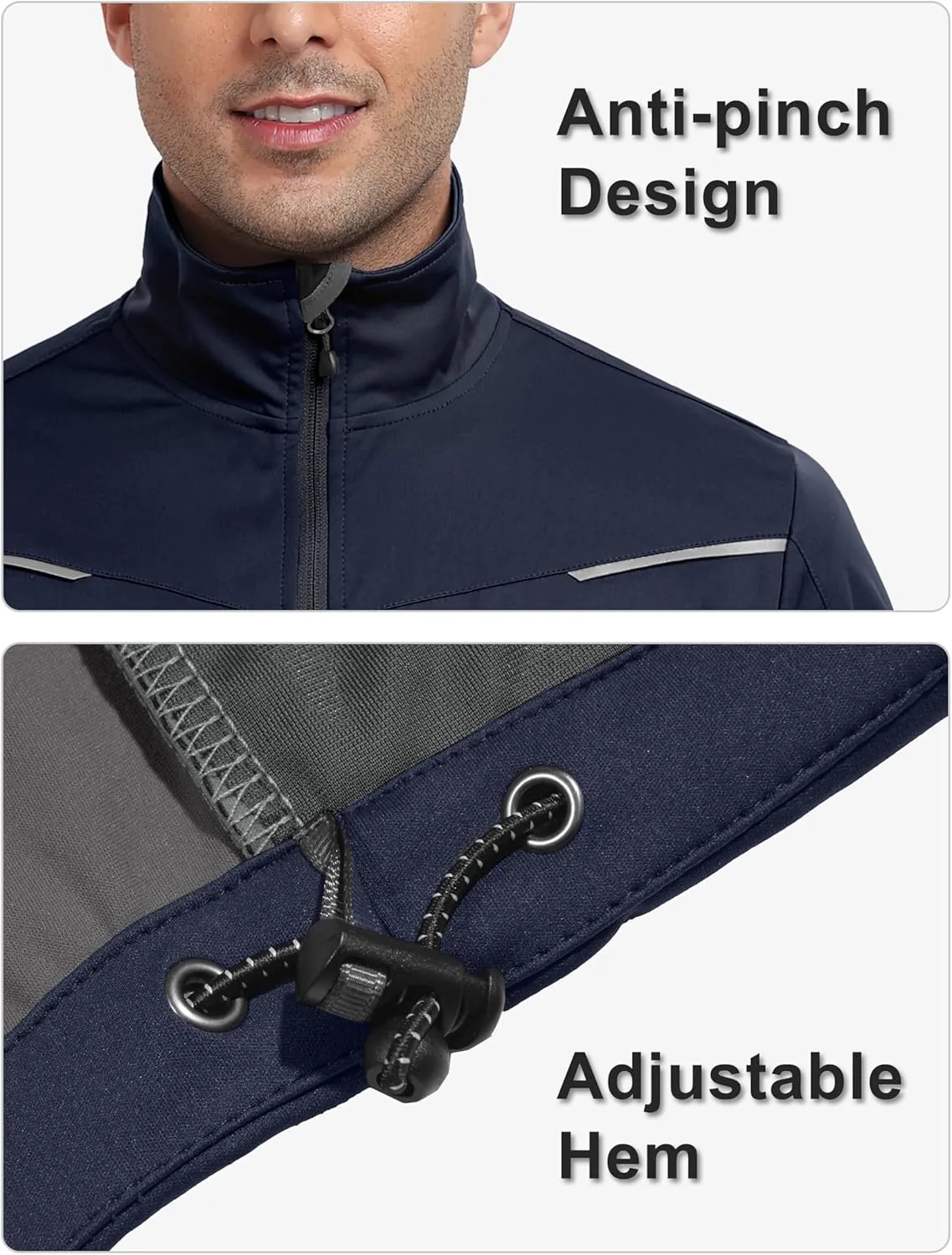 Little Donkey Andy Men's Lightweight Softshell Jackets Waterproof Removable Sleeve for Golf Hiking Cycling Running