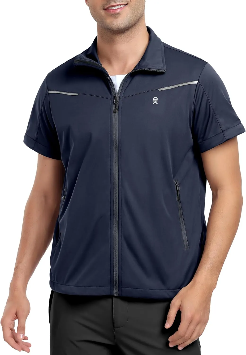 Little Donkey Andy Men's Lightweight Softshell Jackets Waterproof Removable Sleeve for Golf Hiking Cycling Running