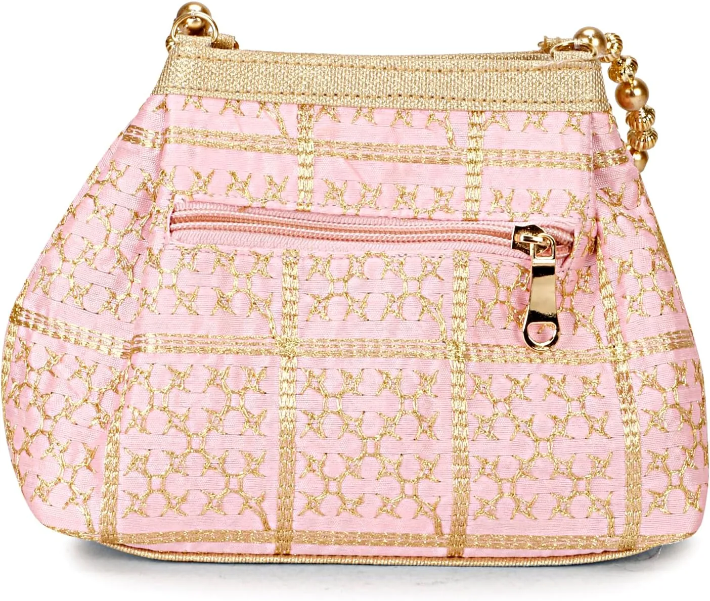 LONGING TO BUY Potli Bags for Women Embroidered Evening Purses with Gold Pearl Handle, Indian Women Potli Bags for Wedding