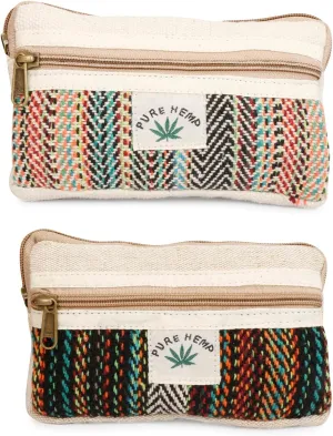 LONGING TO BUY Zip Pouch Combo for Multiple use in Pure Hemp - Combo Pack of 2, Size 7 X 4 Inch