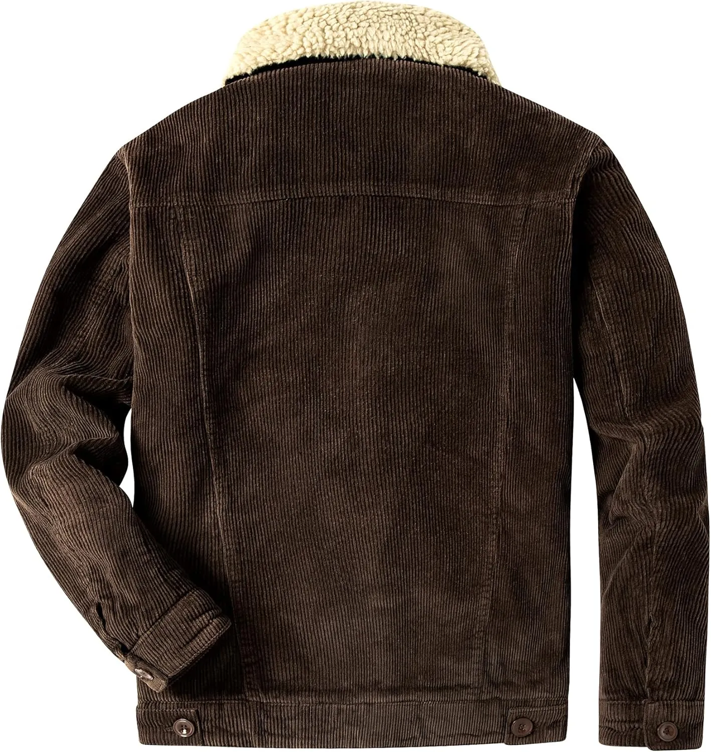 LOUECHY Men's Corduroy Sherpa Lined Trucker Jacket Thickened Warm Winter Coats