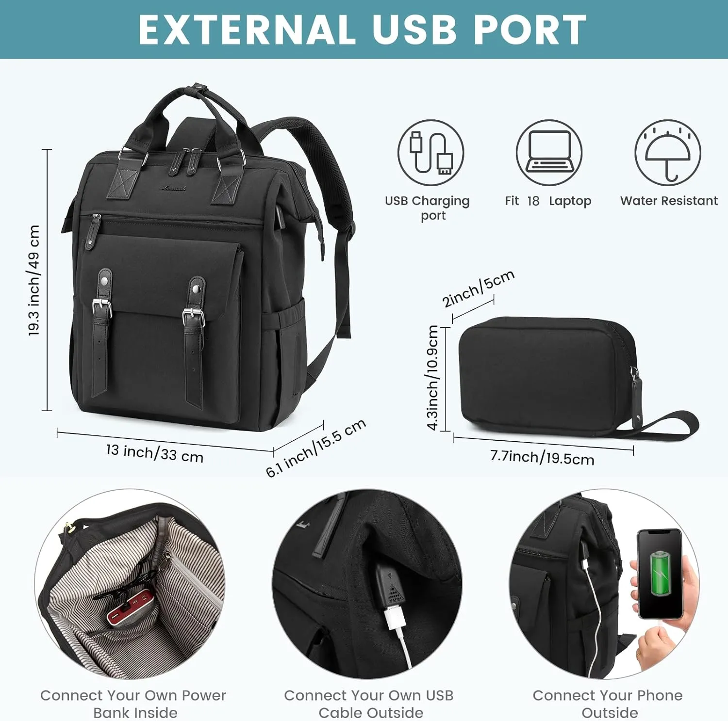 LOVEVOOK Extra Large Travel Laptop Backpack for Women, 18 Inch Computer Backpack Work Commuter Business Trip Weekender Carry on Backpack with Luggage Sleeve, Teacher Doctor Nurse Bags College Daypack