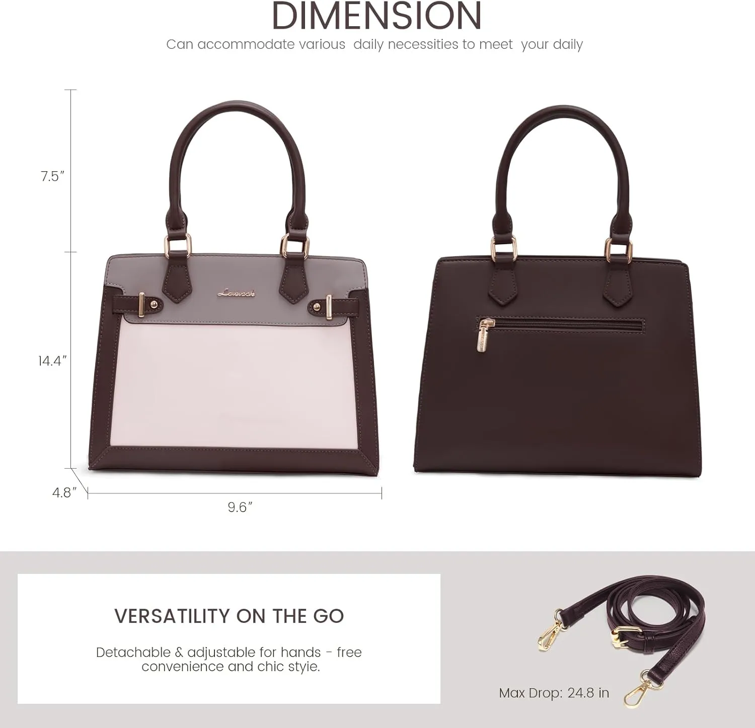 LOVEVOOK Purses and Handbags for Women, Tote Shoulder Bag Satchel Black Purse and PU Leather Top Handle for ladies