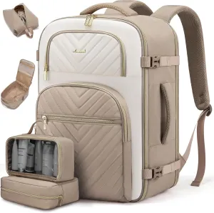 LOVEVOOK Travel Backpack Carry on Flight Approved 50L,Waterproof TSA Travel Essentials Personal Item Backpack for Women Men,Large Carry on Luggage Suitcase Travel Bag for Airplane with 3 Packing Cubes