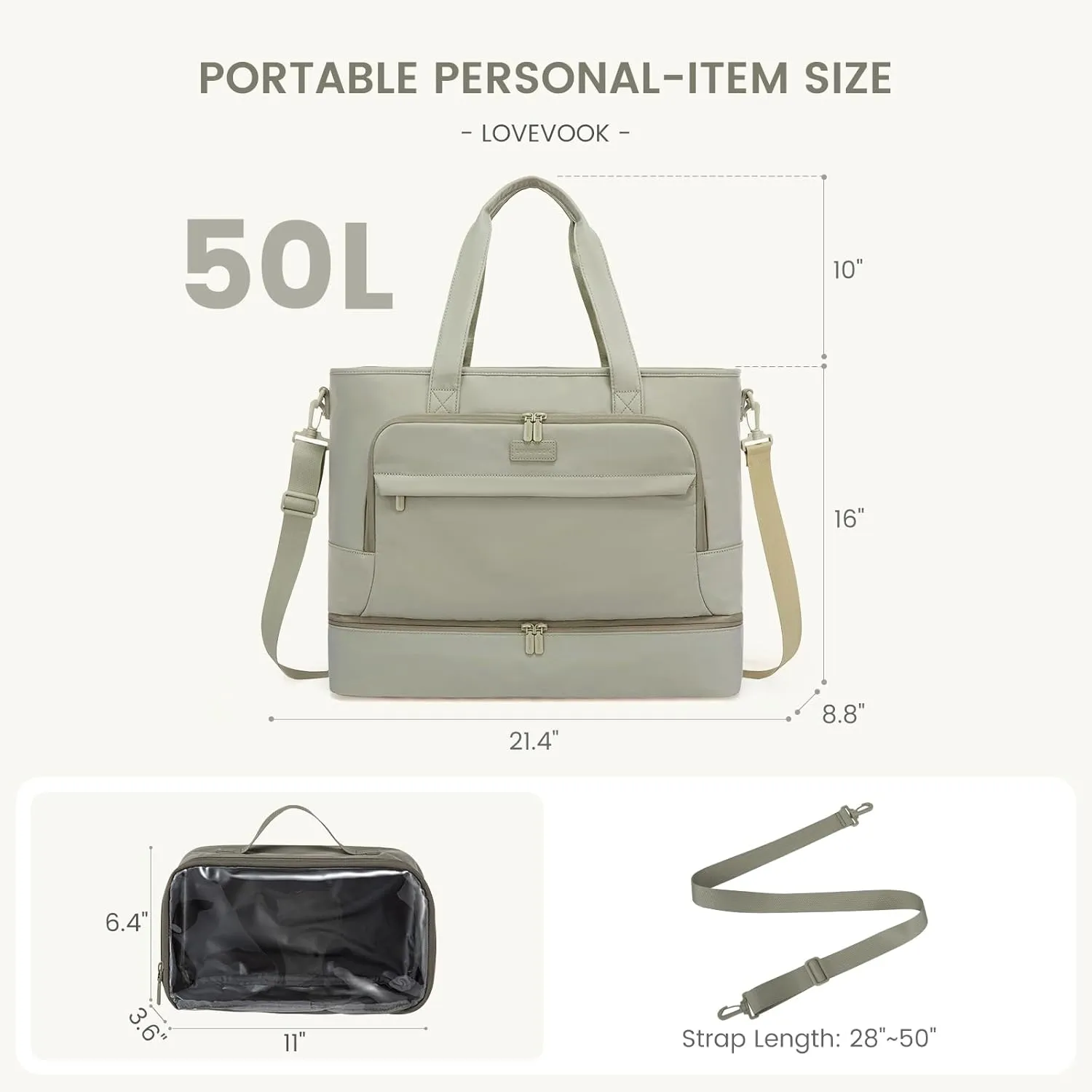 LOVEVOOK Weekender Bags for Women Travel, Large Personal Item Travel Overnight Bag, Carry on Duffle Bags with Shoe Compartment, Toiletry Bag, Wet Pocket, for Airplane, Hospital Labor Delivery
