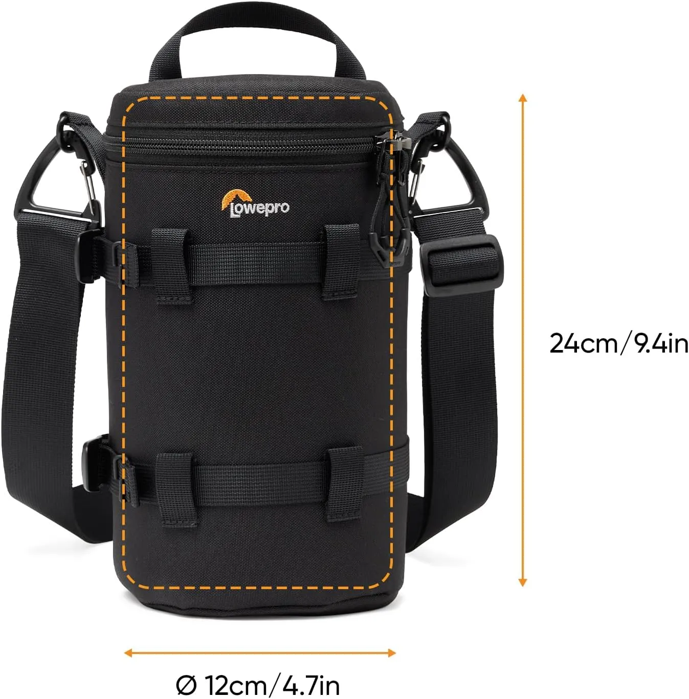 Lowepro ProTactic LCS 12 x 24 III Camera Lens Case, Camera Lens Pouch Bag, fits70-200mm F/2.8 (with hood), for DSLR,Mirrorless Cameras, Vol-2.5L Dim:9.45x4.72x4.72in, Camera Bag for Photographer/Video