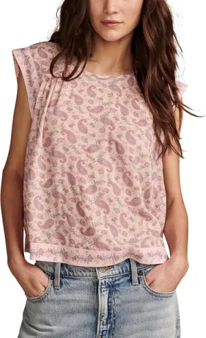 Lucky Brand Women's Embroidered High Low Slvless Blouse