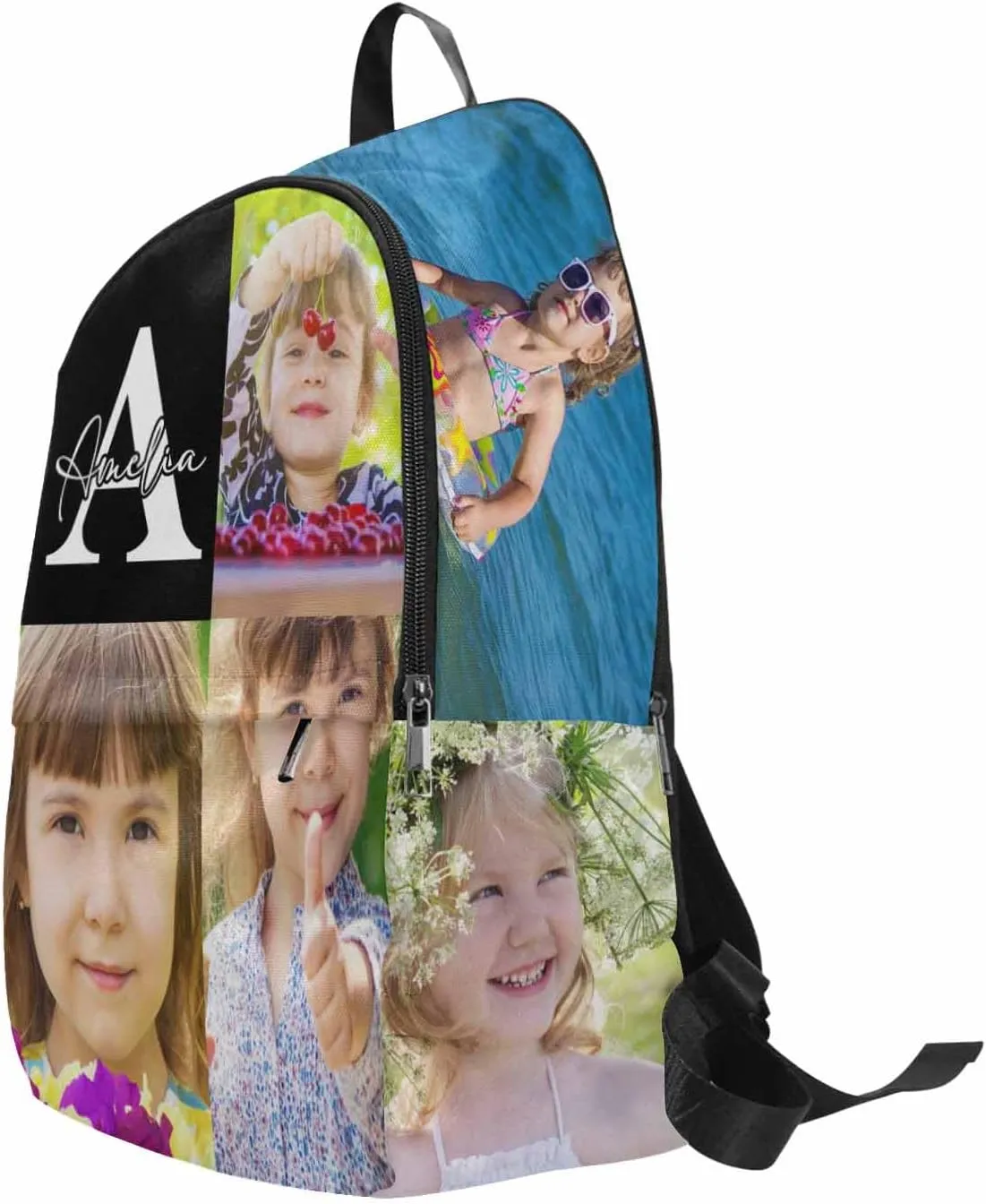 M YESCUSTOM Customized Girls Scoolbag with Name Personalized Picture Kid Backpack Book Bag for Kindergarten Elementary Middle School Back Casual Bookbags for Back to School Travel Picnic