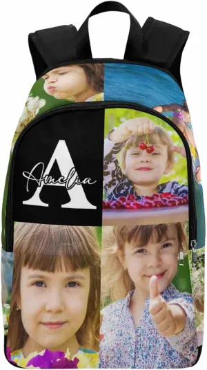 M YESCUSTOM Customized Girls Scoolbag with Name Personalized Picture Kid Backpack Book Bag for Kindergarten Elementary Middle School Back Casual Bookbags for Back to School Travel Picnic