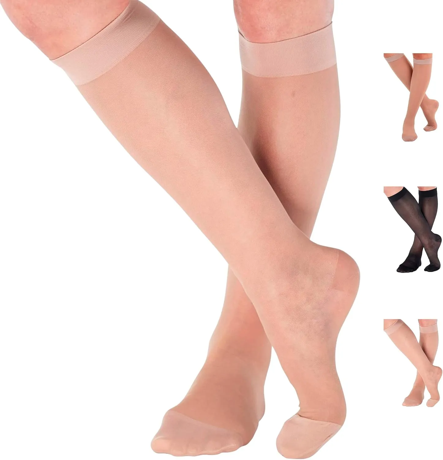 Made in USA - Sheer Compression Socks for Women Circulation 20-30mmHg - A205