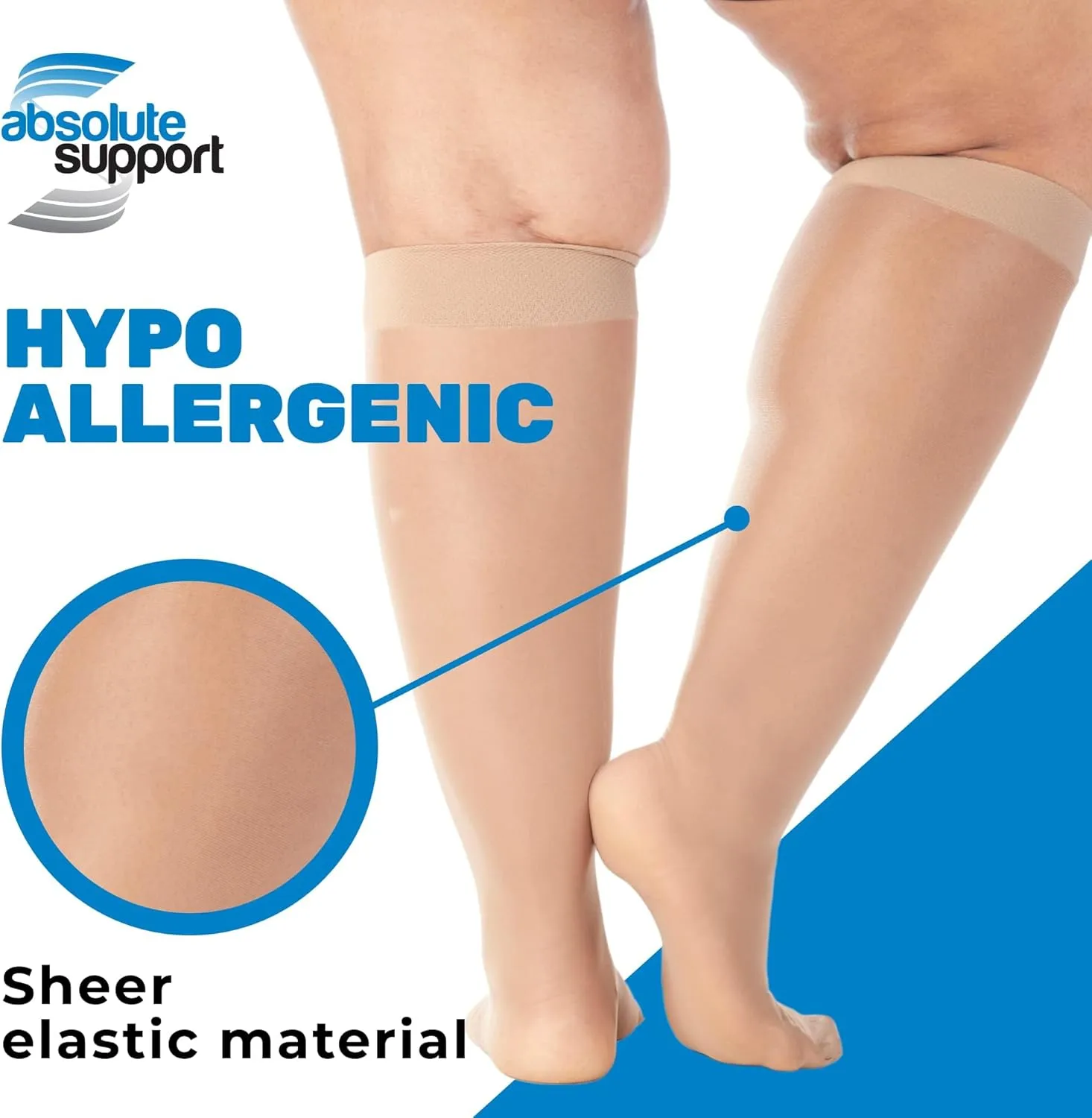 Made in USA - Sheer Compression Socks for Women Circulation 20-30mmHg - A205