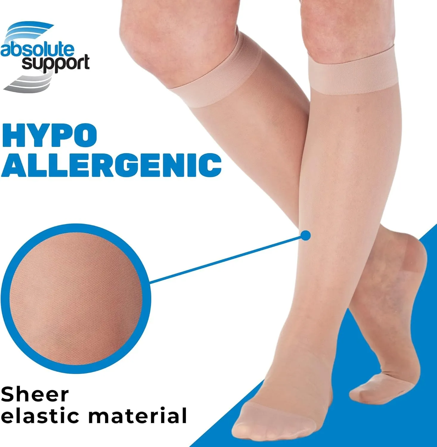 Made in USA - Sheer Compression Socks for Women Circulation 20-30mmHg - A205