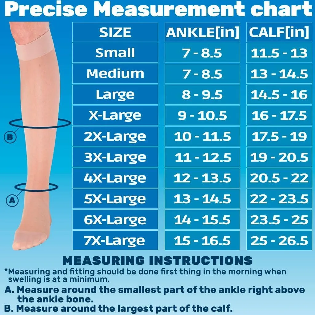 Made in USA - Sheer Compression Socks for Women Circulation 20-30mmHg - A205