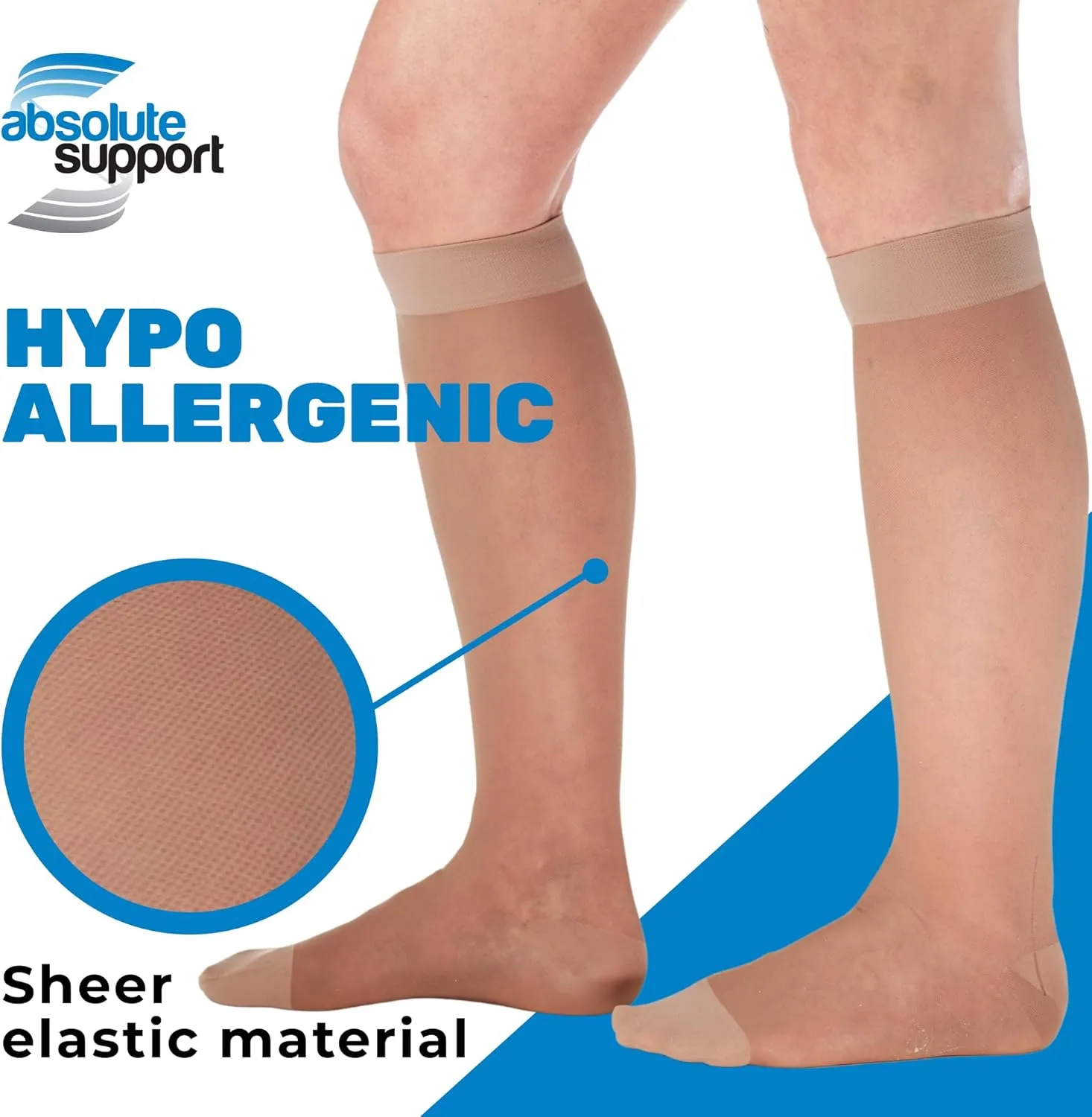 Made in USA - Sheer Compression Socks for Women Circulation 20-30mmHg - A205
