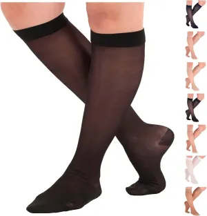 Made in USA - Travel Sheer Compression Socks 15-20mmHg for Women - ATRAVEL101