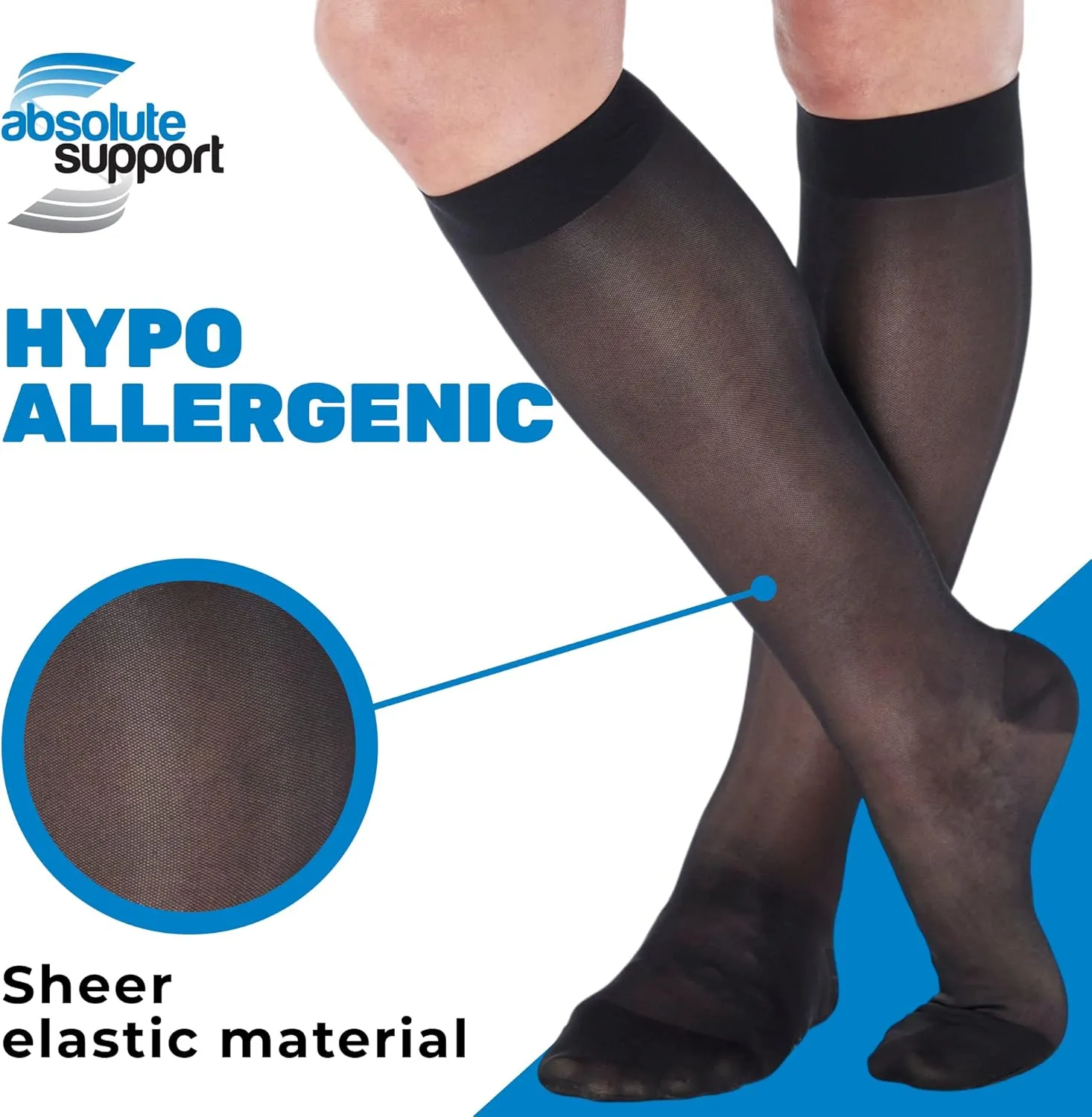 Made in USA - Travel Sheer Compression Socks 15-20mmHg for Women - ATRAVEL101