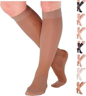 Made in USA - Travel Sheer Compression Socks 15-20mmHg for Women - ATRAVEL101