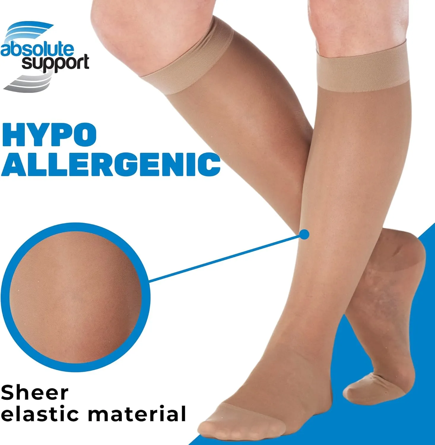 Made in USA - Travel Sheer Compression Socks 15-20mmHg for Women - ATRAVEL101