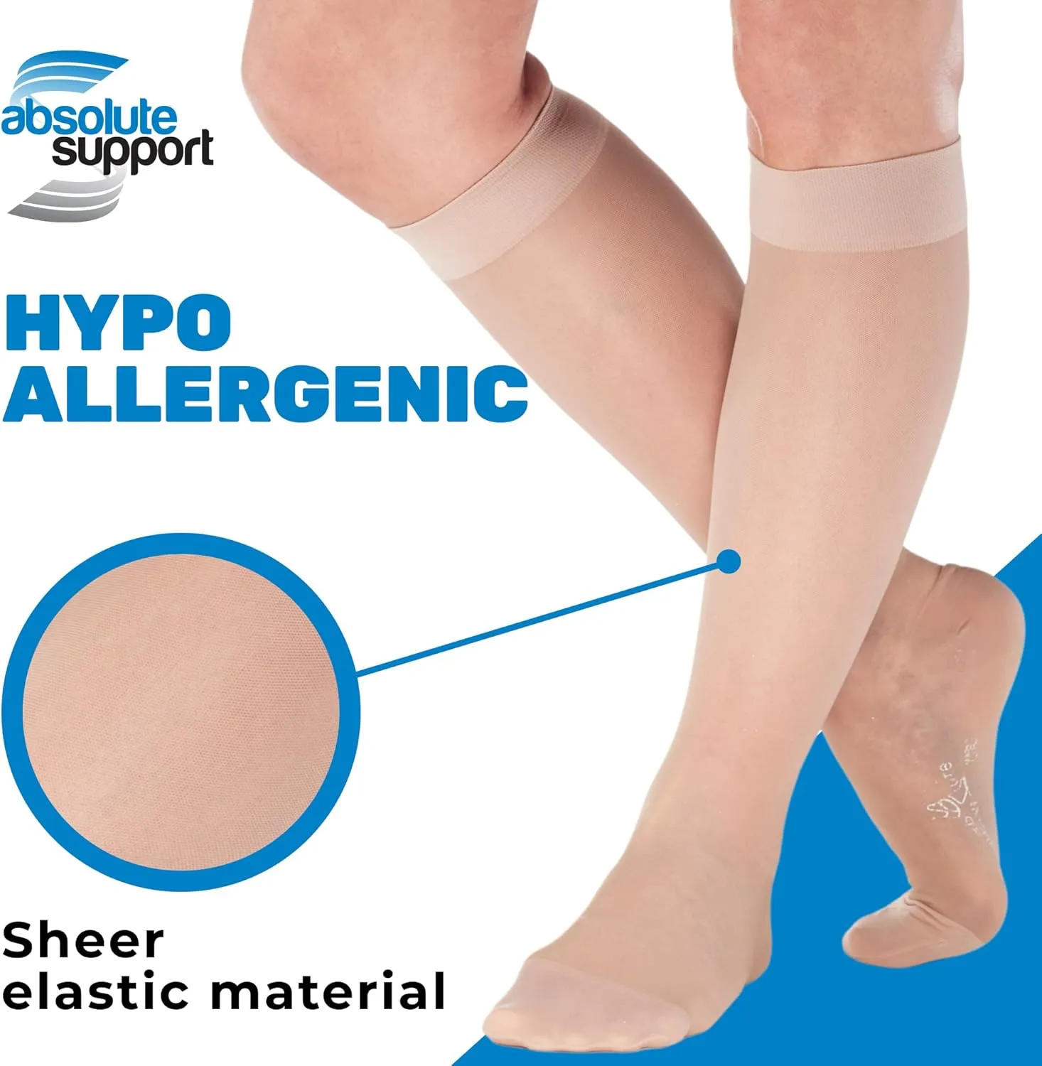 Made in USA - Travel Sheer Compression Socks 15-20mmHg for Women - ATRAVEL101