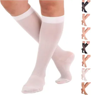 Made in USA - Travel Sheer Compression Socks 15-20mmHg for Women - ATRAVEL101