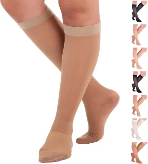 Made in USA - Travel Sheer Compression Socks 15-20mmHg for Women - ATRAVEL101