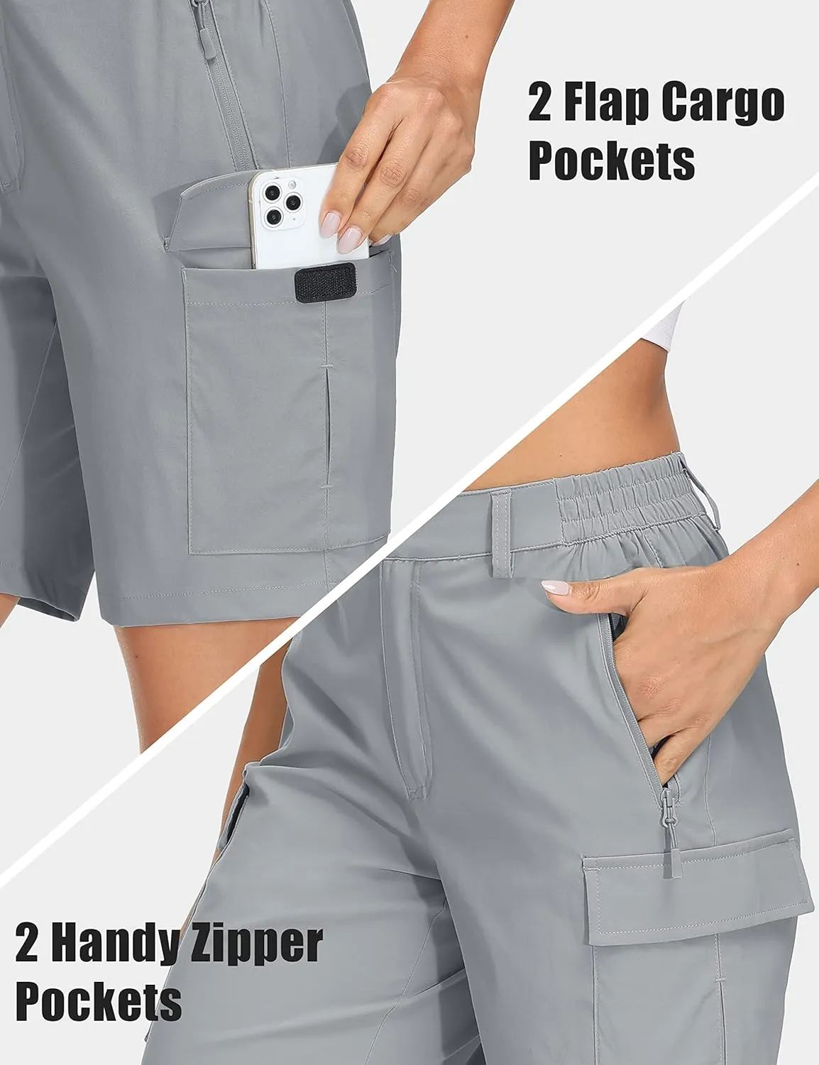 MAGCOMSEN Women's Hiking Cargo Shorts Quick Dry Lightweight 7 Inch Golf Athlectic Casual Trendy Shorts with 5 Pockets