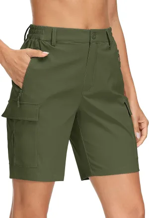 MAGCOMSEN Women's Hiking Cargo Shorts Quick Dry Lightweight 7 Inch Golf Athlectic Casual Trendy Shorts with 5 Pockets