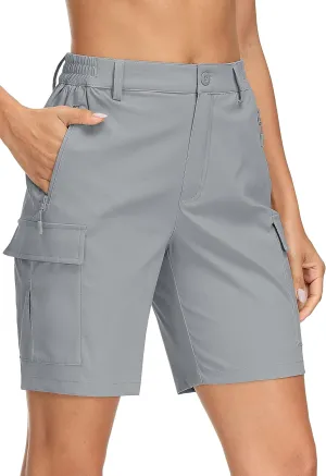 MAGCOMSEN Women's Hiking Cargo Shorts Quick Dry Lightweight 7 Inch Golf Athlectic Casual Trendy Shorts with 5 Pockets