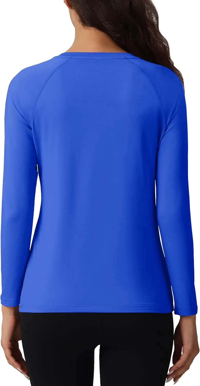 MAGCOMSEN Women's Thermal Shirts Fleece Lined Undershirt Long Sleeve Tops Warm Workout Winter Base Layer