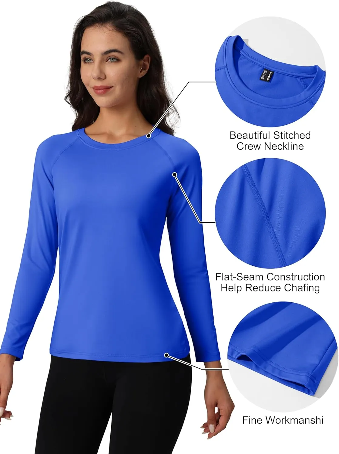 MAGCOMSEN Women's Thermal Shirts Fleece Lined Undershirt Long Sleeve Tops Warm Workout Winter Base Layer