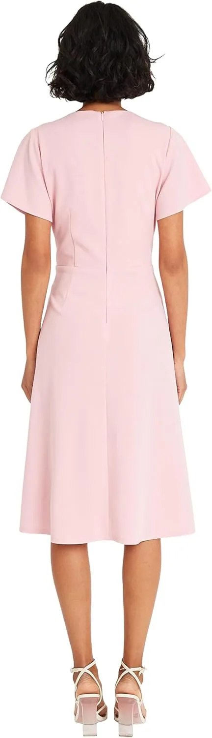 Maggy London Faux Wrap V-Neck Flutter Sleeves Cocktail Wedding Guest Dresses for Women