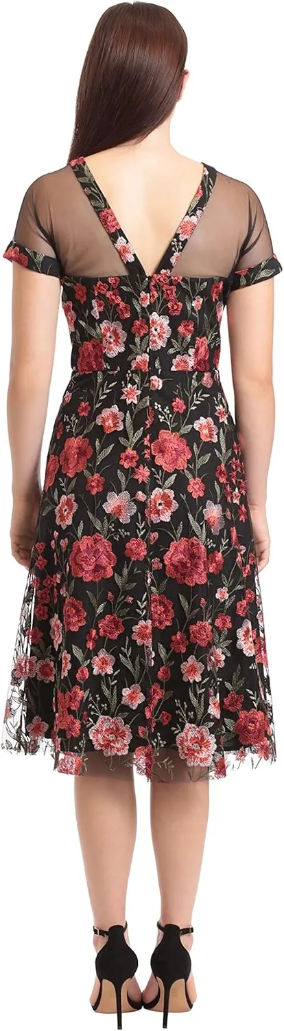 Maggy London Women's Illusion Dress Occasion Event Party Holiday Cocktail Guest of Wedding.